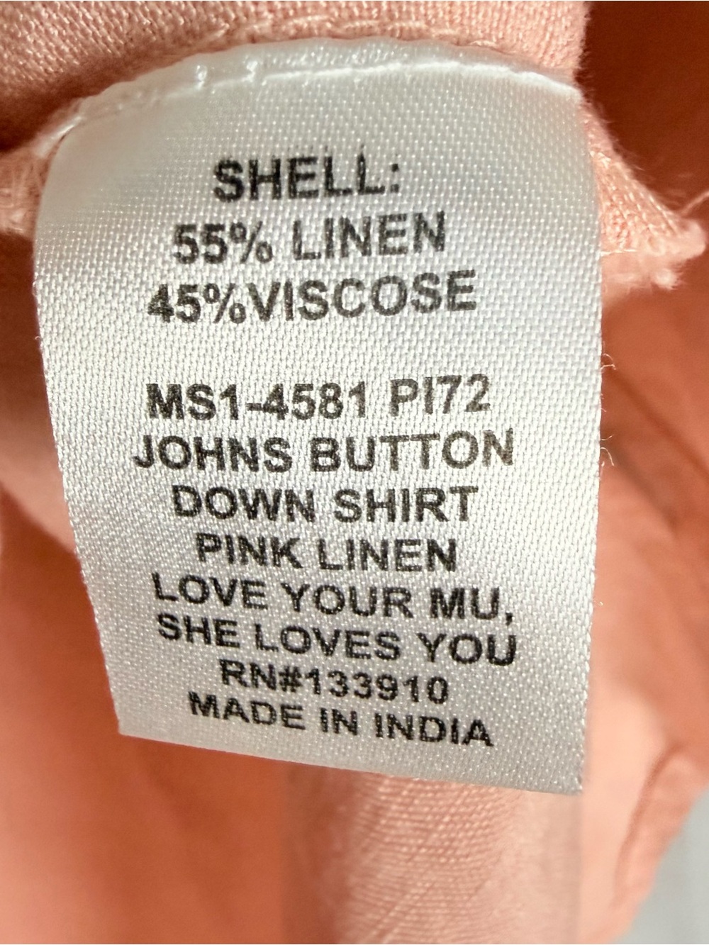 Show Me Your Mumu John Button Down Shirt Pink Linen Blend Oversized Size XS - Picture 7 of 9